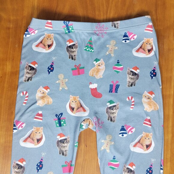 Women's Fleece Lined Leggings Christmas Cats - M/L - Picture 3 of 7